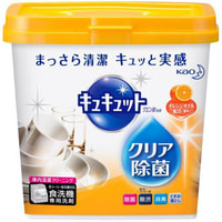 KAO "KyuKyutto" Порошок для посудомоечных машин с дезинфицирующим эффектом лимонной кислоты, с ароматом апельсина, 680 гр.