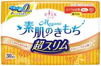Daio Paper Japan "Elis Megami Ultra Slim Normal" Ультратонкие особомягкие гигиенические прокладки, без крылышек (Нормал), 20,5 см, 30 шт.