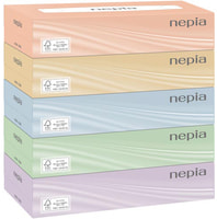 Nepia Двухслойные бумажные салфетки классические "Nepia", 5 пачек по 200 шт.