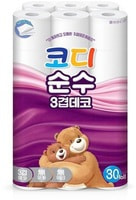 Ssangyong "Codi Pure Deco" туалетная бумага трехслойная, с тиснёным рисунком, 27 м * 30 рулонов.
