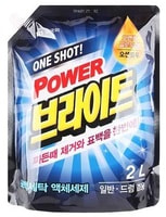 Mukunghwa "One shot! Power Bright Liquid Detergent" Жидкое средство для стирки с ферментами, очищающее до глубины волокон и придающее яркость, сменная упаковка с крышкой 2 л.