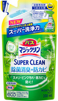 KAO "Magiclean Super Clean" Пенящееся моющее средство для ванной комнаты с ароматом зелени, сменная упаковка, 330 мл.