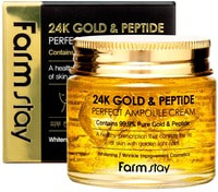 FarmStay "24K Gold & Peptide Perfect Ampoule Cream" Ампульный крем с золотом и пептидами, 80 мл.