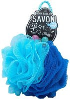 Yokozuna "Savon Body Ball" Мочалка для тела в форме шара, 2х сторонняя: мягкая/жёсткая. Голубая.