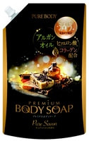 Mitsuei "Pure Body Premium" Увлажняющий гель для душа с гиалуроновой кислотой и коллагеном, аромат утренней свежести, мягкая упаковка, 840 мл.