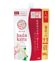 Lion "Hadakara" Увлажняющее жидкое мыло для тела с ароматом изысканного цветочного букета, сменная упаковка, 800 мл.