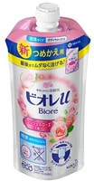 KAO "Biore U Smile Time" Мягкое пенное мыло для всей семьи, нежный аромат розы, сменная упаковка, 340 мл.