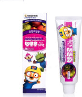 KM "Pororo" Зубная паста для детей от 3 лет с пониженным содержанием фтора, со вкусом микса фруктов, 90 гр.