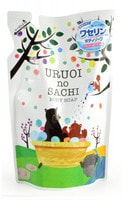 MAX "Uruoi No Sachi Body Soap" Жидкое мыло для тела, с ароматом персика, сменная упаковка, 400 мл.