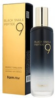 FarmStay "Black Snail & Peptide 9 Perfect Emulsion" Омолаживающая эмульсия с комплексом из 9 пептидов, 120 мл.