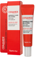 FarmStay "Ceramide Wrinkle Care Relaxing Rolling Eye Serum" Укрепляющая сыворотка для кожи вокруг глаз с керамидами, 25 мл.