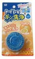 Okazaki Очищающая и дезодорирующая таблетка для бачка унитаза, окрашивающая воду в голубой цвет, с ароматом апельсина, 100 гр.