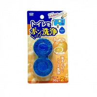 Okazaki Очищающая и дезодорирующая таблетка для бачка унитаза, окрашивающая воду в голубой цвет, с ароматом апельсина, 50 гр * 2.