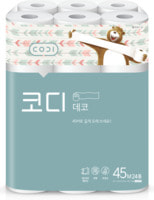Ssangyong "Codi Pure Deco Soft&Strong" Особомягкая туалетная бумага, двухслойная, с тиснёным рисунком, 45 м * 24 рулона.