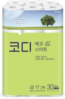 Ssangyong "Codi - Eco Smart" Мягкая туалетная бумага, трехслойная, с тиснёным рисунком, 22 м. * 30 рулонов.