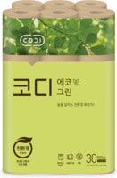 Ssangyong "Codi-Eco Green" Особомягкая неотбеленная туалетная бумага, трехслойная, с тиснёным рисунком, 30 м * 30 рулонов.