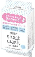 Scottie "Scottie" Влажные полотенца для обработки туалета, с антибактериальным эффектом, водорастворимые, с легким мятным ароматом, сменная упаковка, 220 мм х 320 мм, 10 шт.