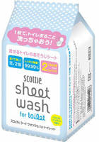 Nippon Paper Crecia Co., Ltd. "Scottie" Влажные полотенца для обработки туалета, с антибактериальным эффектом, водорастворимые, с легким мятным ароматом, сменная упаковка, 220 мм х 320 мм, 10 шт. х 2 упаковки.