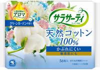 Kobayashi "Cotton 100%" Ежедневные гигиенические прокладки 100% хлопок, с ароматом цветущего сада, 56 шт.