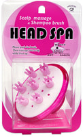 Ikemoto "Head Spa Brush" Щетка для массажа кожи головы и мытья волос, розовая.