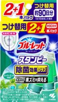 Kobayashi "Bluelet Stampy Super Mint" Дезодорирующий очиститель-цветок для туалетов, с ароматом мяты, запасной блок , 28 гр., 3 шт.