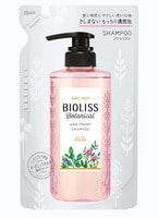 Kose Cosmeport "Bioliss Botanical Sleek Straight" Разглаживающий и выпрямляющий шампунь для волос, содержащий натуральные и растительные ингредиенты, с цветочно-фруктовым ароматом, сменная упаковка, 340 мл.