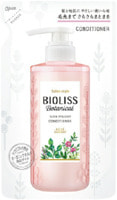 Kose Cosmeport "Bioliss Botanical Sleek Straight" Разглаживающий и выпрямляющий кондиционер для волос, содержащий натуральные и растительные ингредиенты, с цветочно-фруктовым ароматом, сменная упаковка, 340 мл.