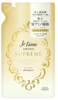Kose Cosmeport "Je l’aime Amino Supreme Satin Sleek" Шампунь для волос смягчающий, с нежным ароматом розы и жасмина, сменная упаковка, 350 мл.