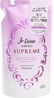 Kose Cosmeport "Je l’aime Amino Supreme Cashmere" Увлажняющий шампунь для поврежденных волос, с нежным ароматом розы и жасмина, сменная упаковка, 350 мл.