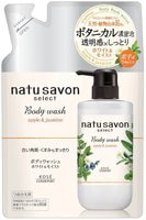 Kose Cosmeport "Softymo Natu Savon Body Wash Moist" Жидкое мыло для тела увлажняющее, с натуральными ингредиентами, с ароматом яблока и жасмина, сменная упаковка, 360 мл.