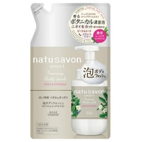 Kose Cosmeport "Softymo Natu Savon Foam Body Wash" Мыло-пенка для тела увлажняющее, с растительными ингредиентами, с ароматом персика, розы и лилии, сменная упаковка, 350 мл.