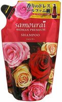 SPR Japan "Samourai Woman Premium" Шампунь для волос восстанавливающий и увлажняющий, с великолепным ароматом роз, сменная упаковка, 370 мл.