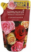SPR Japan "Samourai Woman Premium" Кондиционер для волос восстанавливающий и увлажняющий, с великолепным ароматом роз, сменная упаковка, 370 мл.