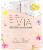 Shikoku Tokushi "Elvila Sweet Pea" Парфюмированная туалетная бумага, 2-х слойная, со сладким ароматом душистого горошка, 4 рулона по 30 м.