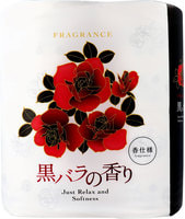 Shikoku Tokushi "Just Relax and Softness Black Rose" Парфюмированная туалетная бумага, 2-х слойная, с элегантным ароматом черной розы, 4 рулона по 30 м.