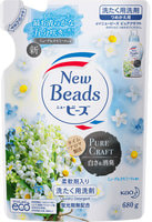 KAO "New Beads Pure Craft" Мягкий гель для стирки белья "Травяной фреш", с ароматом ландыша и ромашки, сменная упаковка, 680 гр.