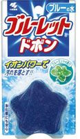 Kobayashi "Bluelet Dobon Double Blue Mint" Таблетка для бачка унитаза очищающая и дезодорирующая, с эффектом окрашивания воды, с ароматом мяты, 60 г.