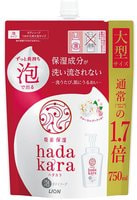 Lion "Hadakara" Бархатное увлажняющее мыло-пенка для тела с ароматом букета цветов, сменная упаковка, 750 мл.