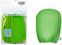 SC "Viscose Glove Bath Towel" Мочалка-варежка для тела из вискозы с подкладом на резинке, жесткая, массажная, 12 х 17 см, 1 шт.