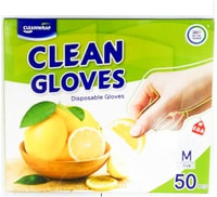 Clean Wrap Перчатки одноразовые полиэтиленовые, тонкие, размер М, 22,5х28 см, 50 шт.