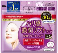 Kose Cosmeport "Clear Turn Firmness Rich Lift Mask EX" Тканевая маска для лица, с лифтинг-эффектом, 40 шт.
