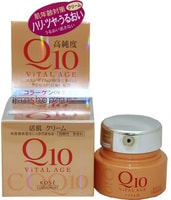 Kose Cosmeport "Vital Age Q10 Cream" Увлажняющий крем для лица, с коэнзимом Q10 и морским коллагеном, 40 г.