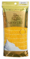 Ohe Corporation "Awayuki - Увлажняющая пена" Массажная мочалка средней жесткости, жёлтая, 28Х100 см.