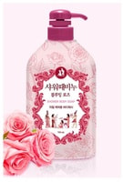 Mukunghwa Увлажняющее и отшелушивающее жидкое мыло для тела с растительными экстрактами, успокаивающий аромат розы, 700 мл.