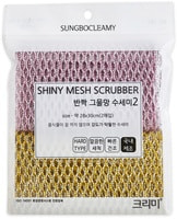 SC "Shiny Mesh Scrubber" Мочалка-сетка для мытья посуды и кухонных поверхностей с серебристой полипропиленовой нитью, средней жёсткости, 28 х 30 см, 2 шт.