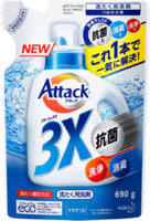 KAO "Attack 3X-Тройная сила" Концентрированное жидкое средство для стирки с ароматом свежести, сменный блок, 690 г.