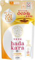 Lion "Hadakara" Бархатное экстра-увлажняющее мыло-пенка для тела с ароматом розового сада, мягкая упаковка, 420 мл.