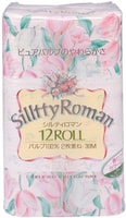 Shikoku Tokushi "Silltty Roman" Парфюмированная туалетная бумага, 2-х слойная, с ароматом цветов, 12 рулонов по 30 м.