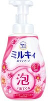 COW "Milky Foam Floral Soap" Увлажняющее мыло-пенка для тела с маслом ши и скваланом, с ароматом пиона и розы, 600 мл.