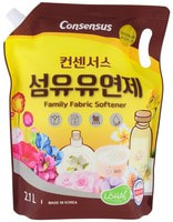 HB Global "Consensus Fabric Softener" Кондиционер для белья, для всей семьи, аромат белого мускуса, мягкая упаковка, 2,1 л.